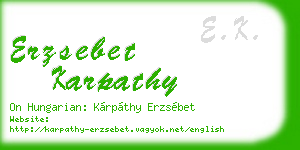 erzsebet karpathy business card